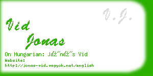 vid jonas business card